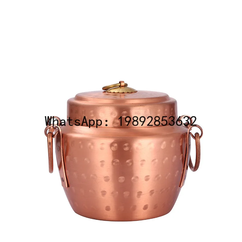 

PYJ Outdoor Picnic Copper Pot Stewed Rice Red Copper Soup Cooked Rice Pot