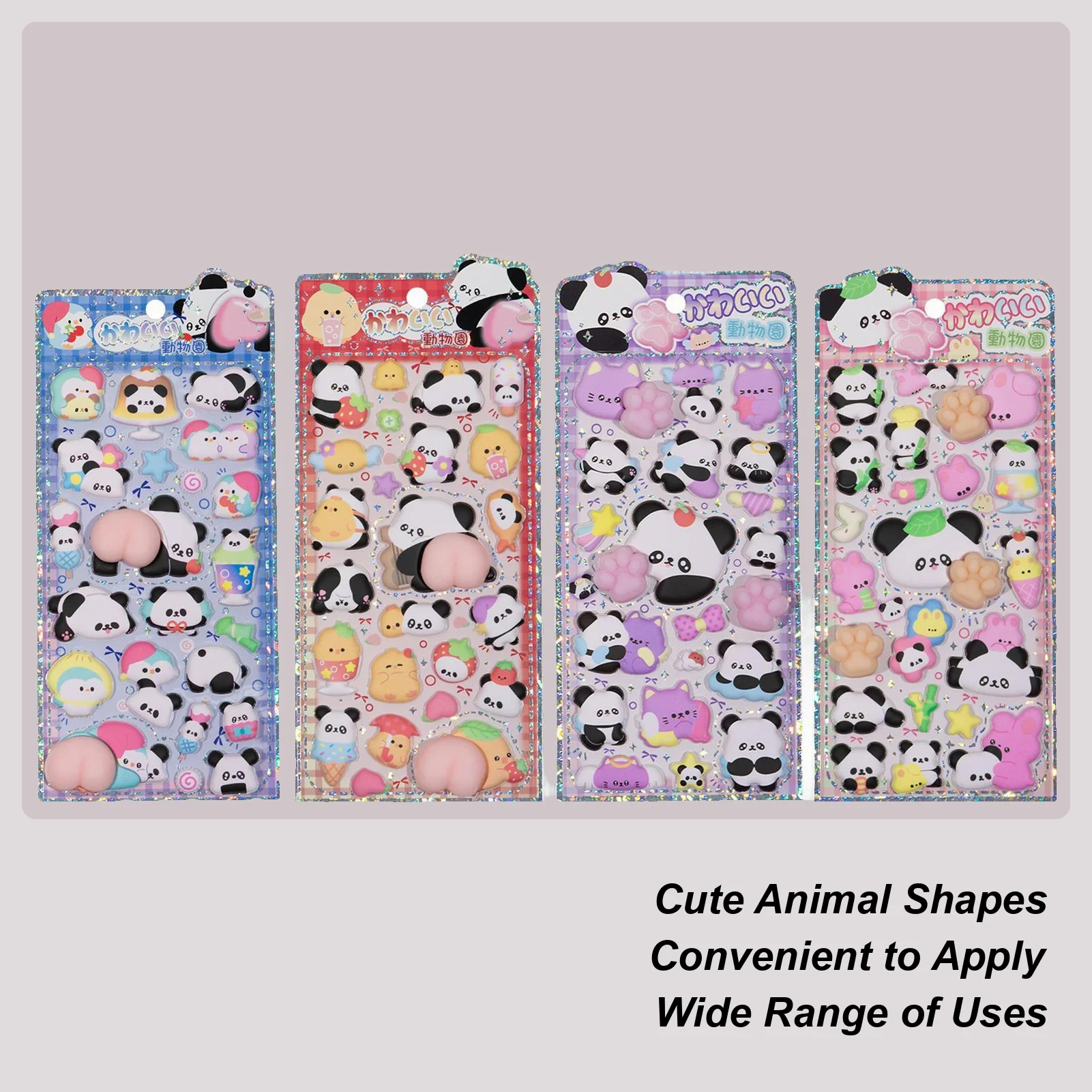 

3D Stickers For Kids Aesthetic Panda Decorative Stickers Animal Journaling Decals For Phone Case Scrapbooking Notebook Laptop