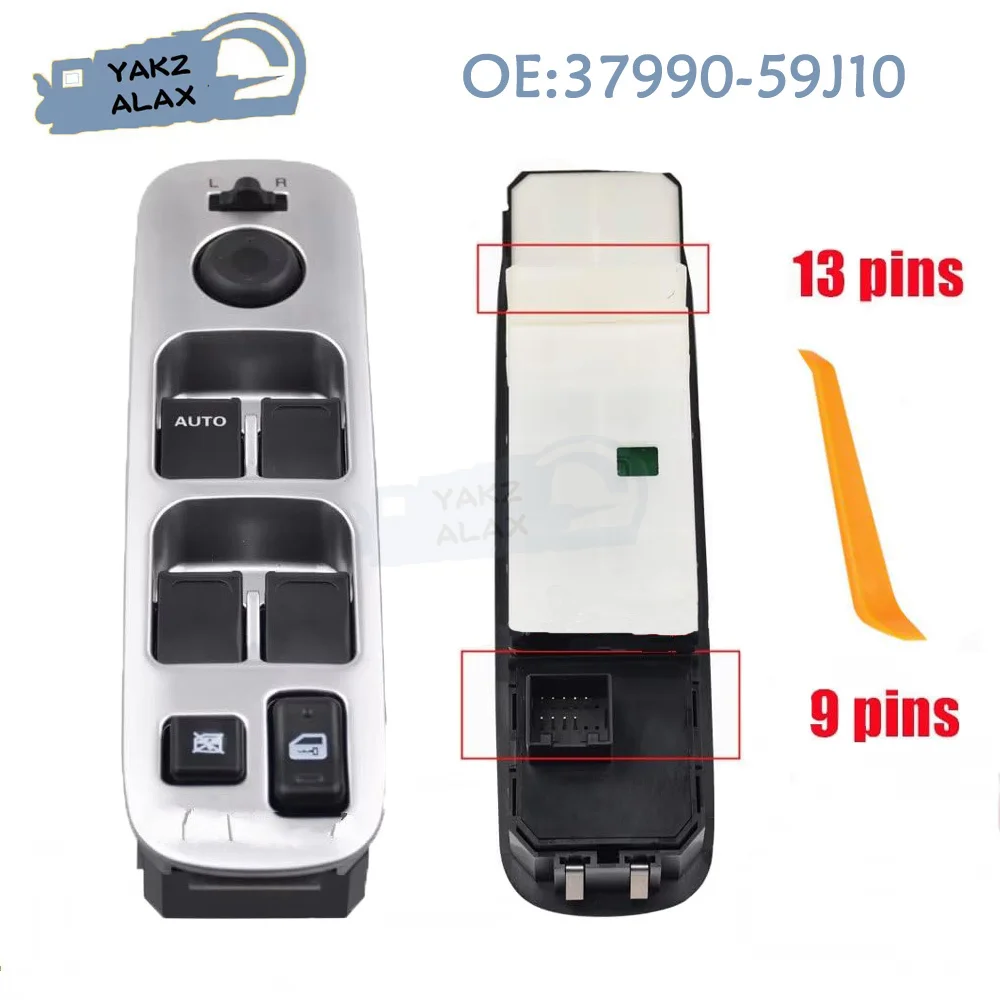 Interrupteur de commande de lève-vitre électrique avant gauche pour Suzuki Liana 2005-2008 Liana Estate (ER) 2008 Aerio 2005-2007 37990-59J10