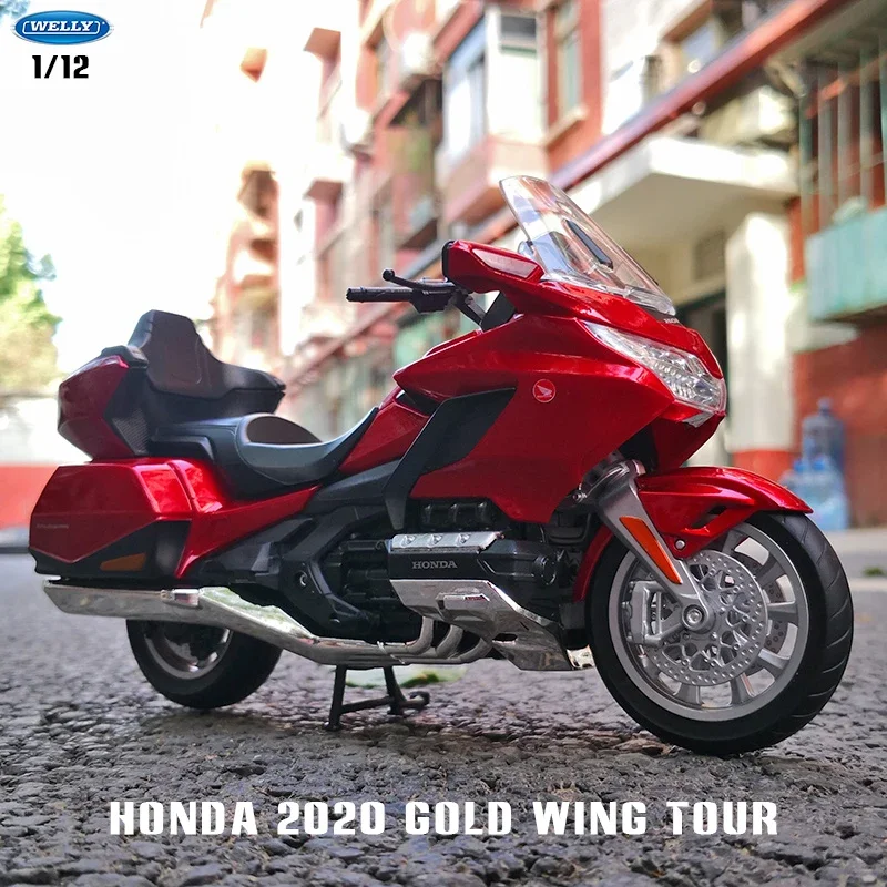 

Welly 1:12 Hot New Style Honda 2020 Gold Wing Tour Original Authorized Simulation Alloy Motorcycle Model Toy Car Collecting