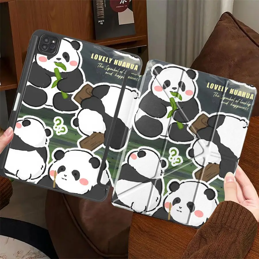 

Tablet Case For iPad Air 4 5 M3 M2 1 2 M4 11inch Pro 11th 10th 9th 8th 7th 12.9inch Mini 6 7 Pro 2025 Holder Cover Happy Panda