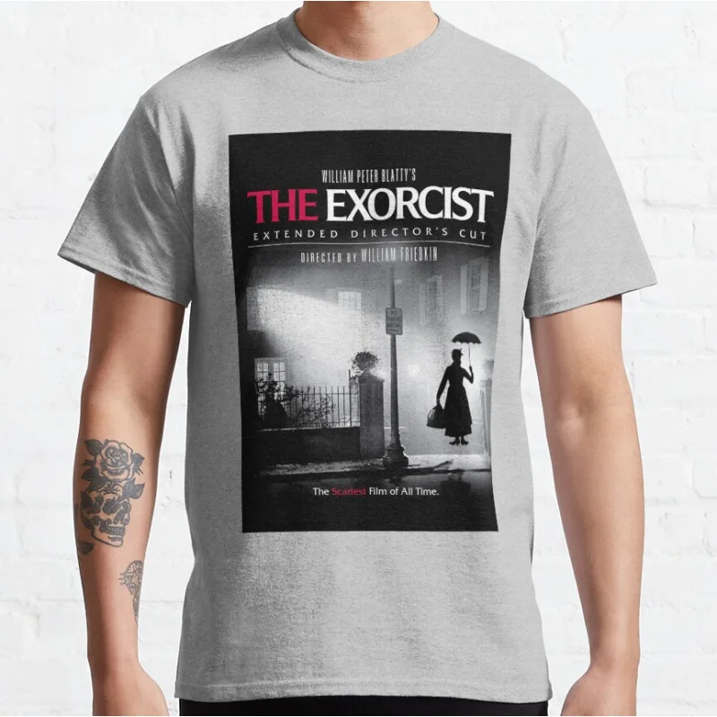 Retro 80s Horror films Mary Poppins in The Exorcist Scary movie monsters Graphic T Shirts large size Adult tops S-6XL