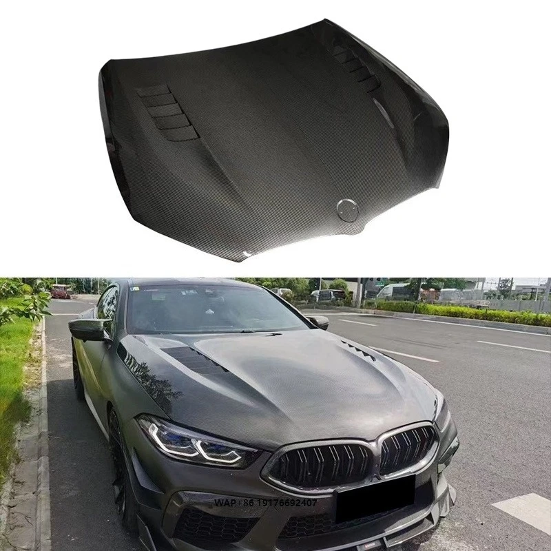V Style Real Dry Carbon Fiber Hood for M8 F91 F92 F93 2019+ Z-ART Design Bonnet Engine Cover Lightweight Exterior