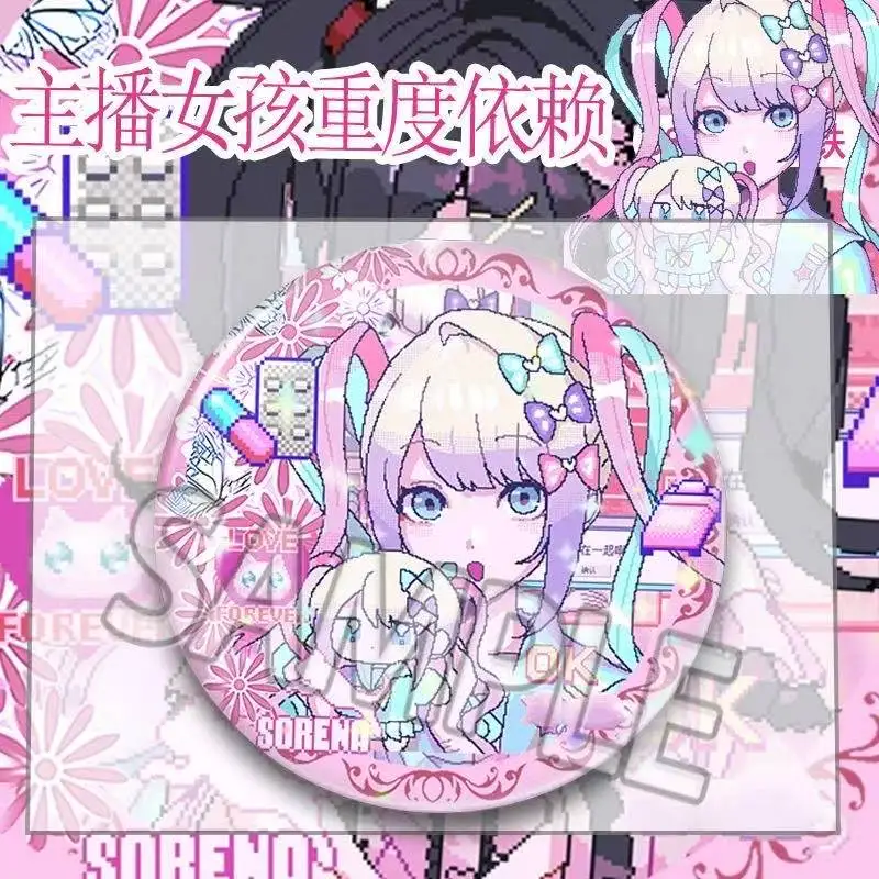 6個入り ニーディーガール オーバーロード ゲーム ボタンピン ピクセル化 KAngel アメちゃん 漫画 ブローチ バッジ バックパックデコレーション ファン向け コレクション 58mm