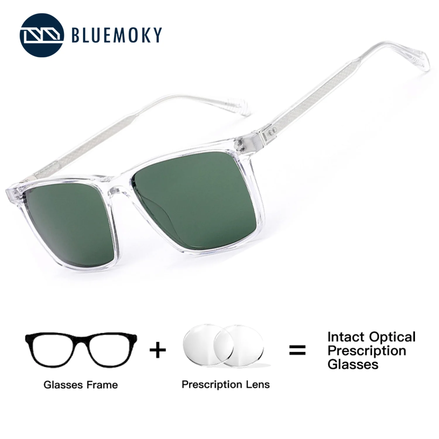 

BLUEMOKY Handmade Acetate Square Polarized Prescription Sunglasses UV400 Shadow Sun Glasses Myopia Eyeglasses Woman