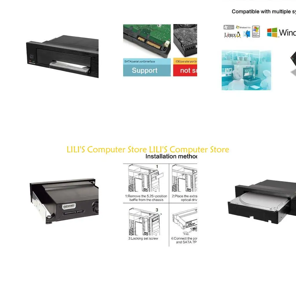 

A52B HDD Internal Enclosure Box Hard Drive Case Mobile Rack for 2.5 3.5Inch HDDs
