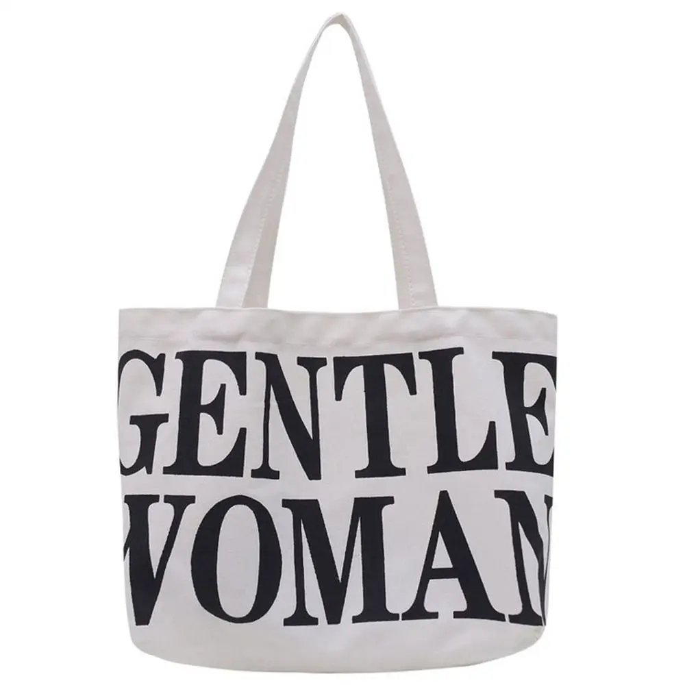 Women Shoulder Bags Birthday Gifts Stylish Personality Letter Travel Canvas Handbags Gentlewoman Large Capacity Tote Bags