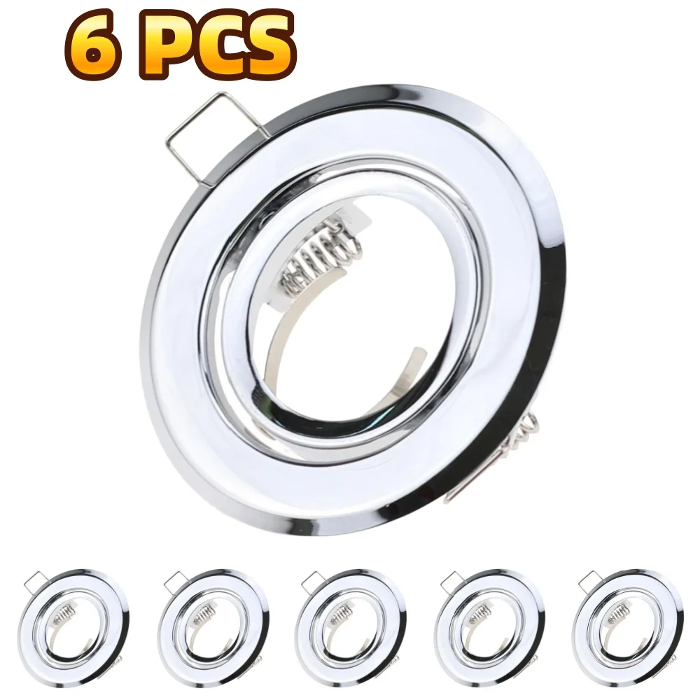 6/12 Pcs Iron Metal Housing Cover GU10 Round LED Module Spot Light Holder Fixed Recessed Led Downlight Frame