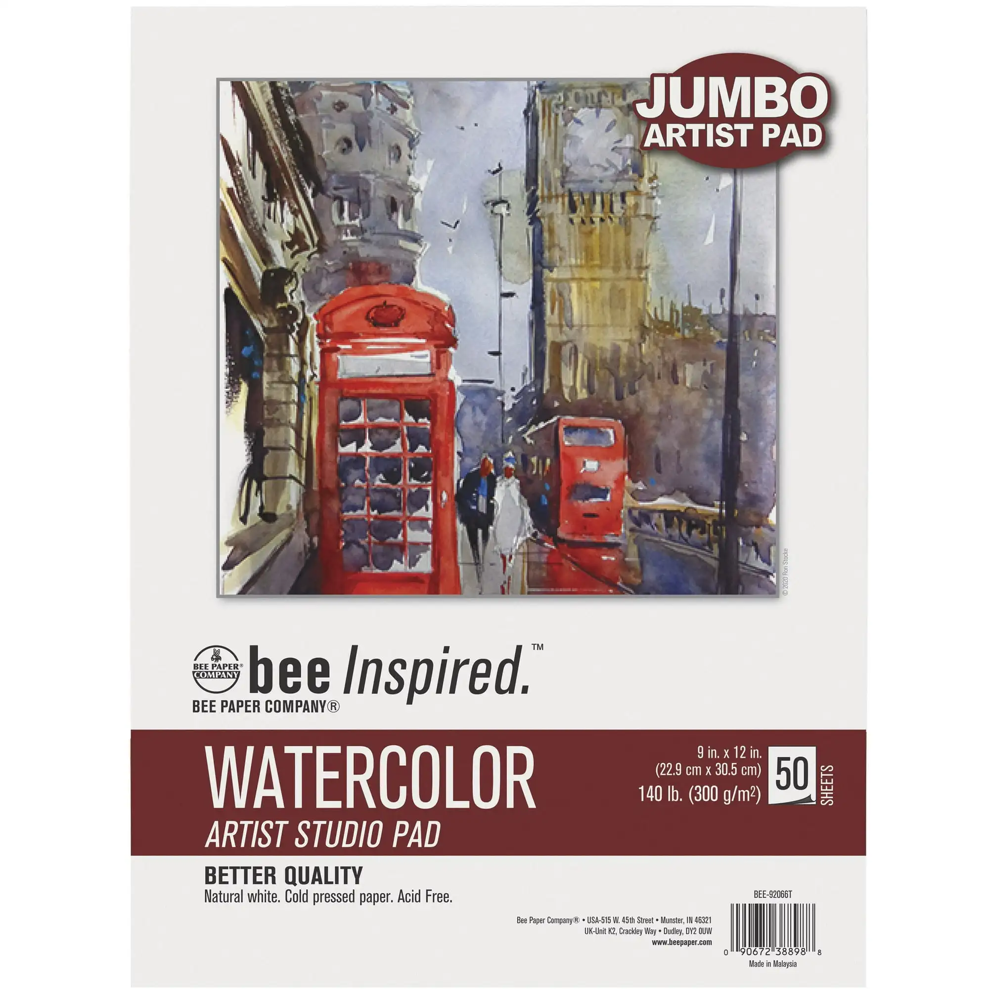 

Studio Artist Watercolor Pad, Tape Bound, 50 Sheets, 140 lb. 300 GSM Paper