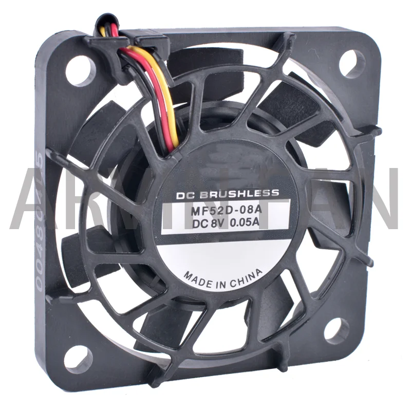 Koelomwenteling MF52D-08A 5Cm 5.2Cm 5010 52Mm Ventilator 5210 8V 0.05a 8V Stille Koelventilator Voor Persoonlijke Diy Transformatie Koeling