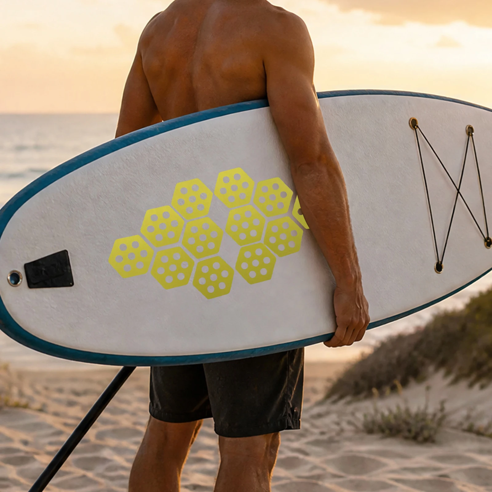12/4Pcs Surfboard Traction Pads EVA Non Slip Sticker Multi-Functional Paddle Board Stickers with Adhesive for Water Sports