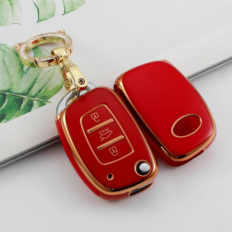 TPU Car Key Cover Case for Hyundai Tucson Creta Ix25 I10 I20 I30 Verna Mistra Elantra Santa Fe 2015-2018 Shell Protect