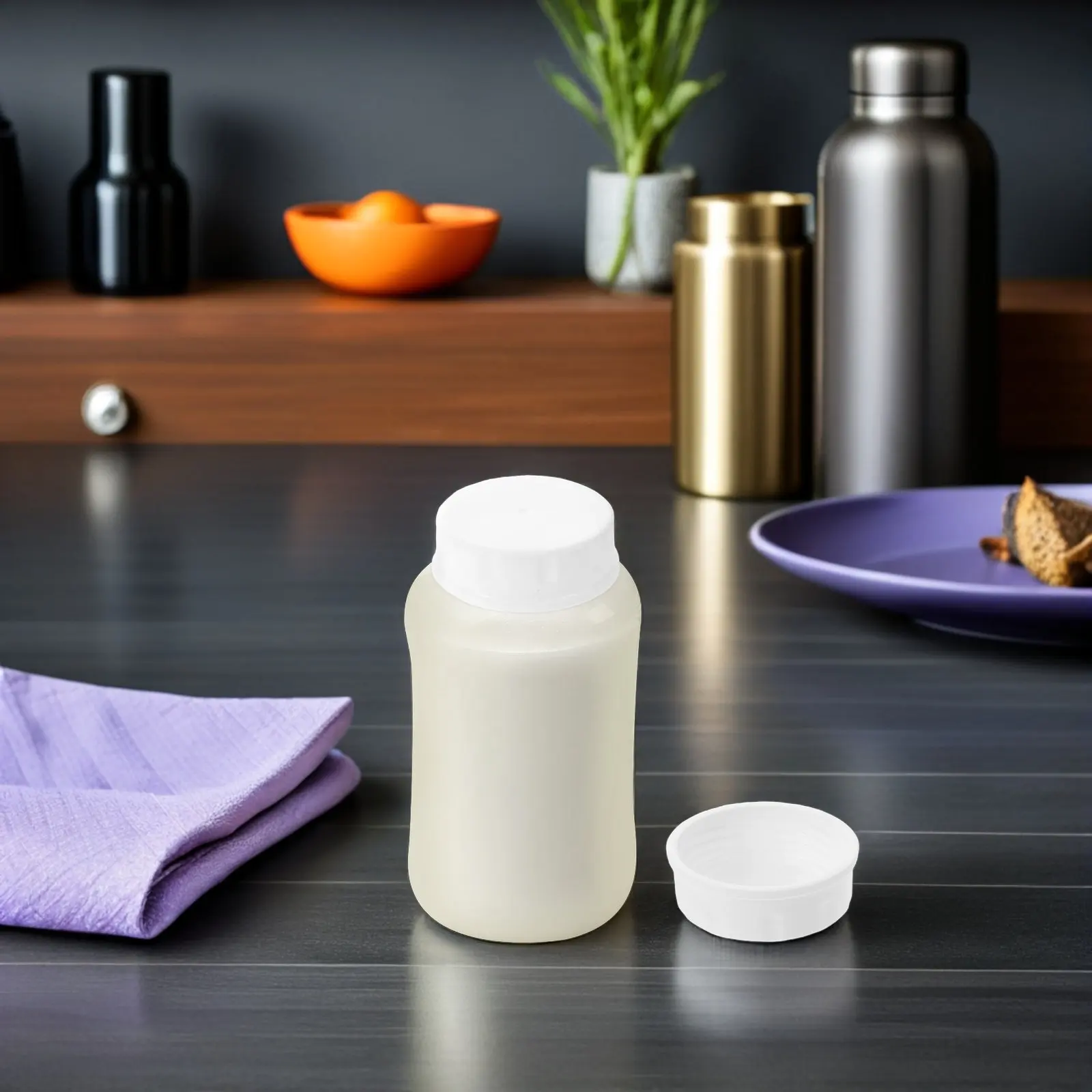 

4 шт. сменных крышек для детских бутылочек с широким горлышком, винтовые крышки для герметичного хранения, крышки для дорожных бутылочек, белые пластиковые крышки