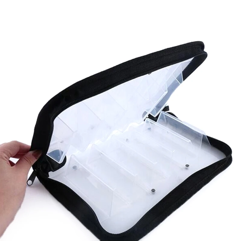 Transparent Fishing Lures Bag For Storing Squid Hooks Lures Visual Squid Jig Lure Hook Storage Case with Two Way Zippers