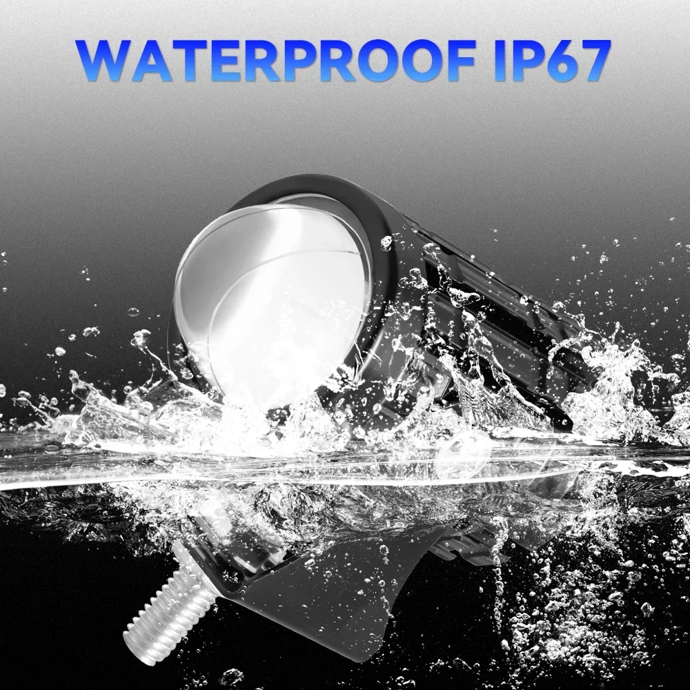 العالمي للدراجات النارية LED العلوي العارض عدسة مزدوجة اللون ATV سكوتر مصباح قيادة الضباب ضوء الأضواء المساعدة مصباح