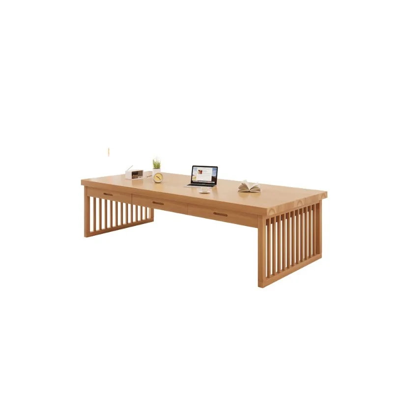 

Living room large long desk solid wood double children's learning modern home workbench hand writing log long table