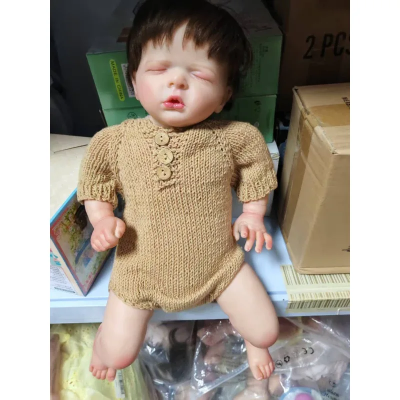 50 سنتيمتر تولد من جديد دمية نابض بالحياة الوليد النوم دمية لويزا مع نشأة الطلاء الأوردة المرئية متعددة