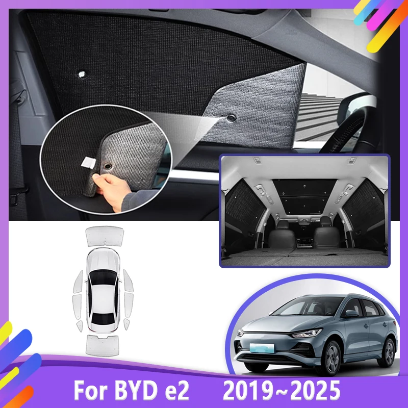 

Солнцезащитный козырек на переднее окно автомобиля для BYD e2 2019 ~ 2025 Аксессуары 2021 2022 2023 Боковой солнцезащитный козырек УФ-защита Рефлектор Инструменты Автозапчасти