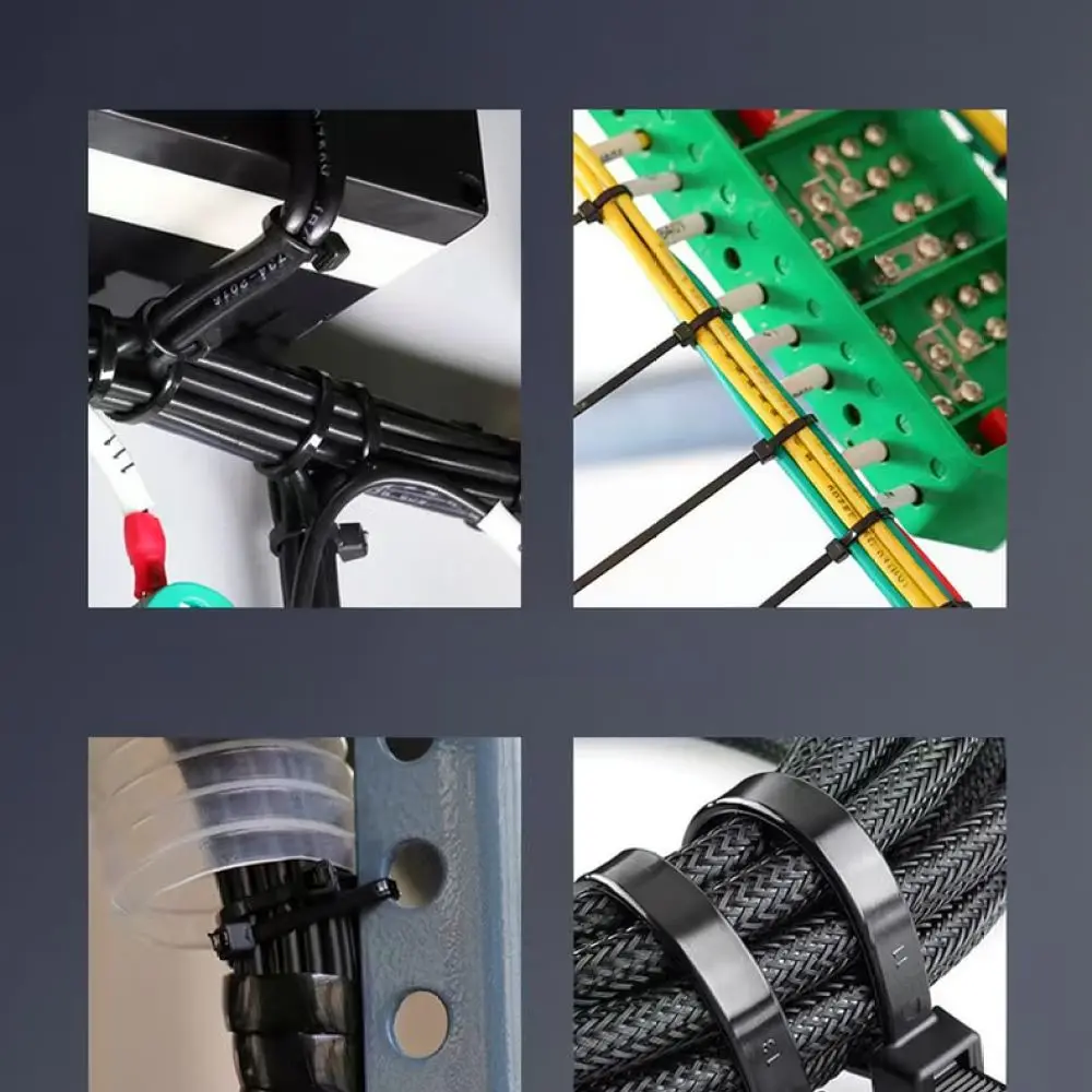 Reliable Nylon Cable Ties Self Locking Industrial Straps Flexible Cord Organizer Waterproof Fastening Wrap Heavy Duty Wire