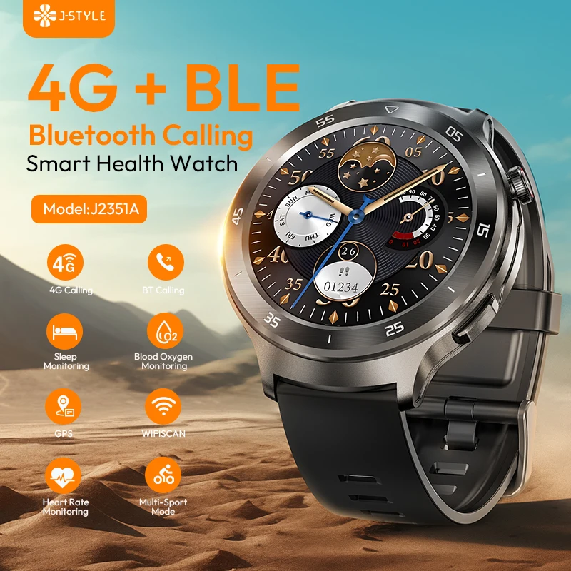 J-Type 2351A 4g Smartwatch Android IOS BT Call Tracker Smartwatch with Male and Female SIM Slots