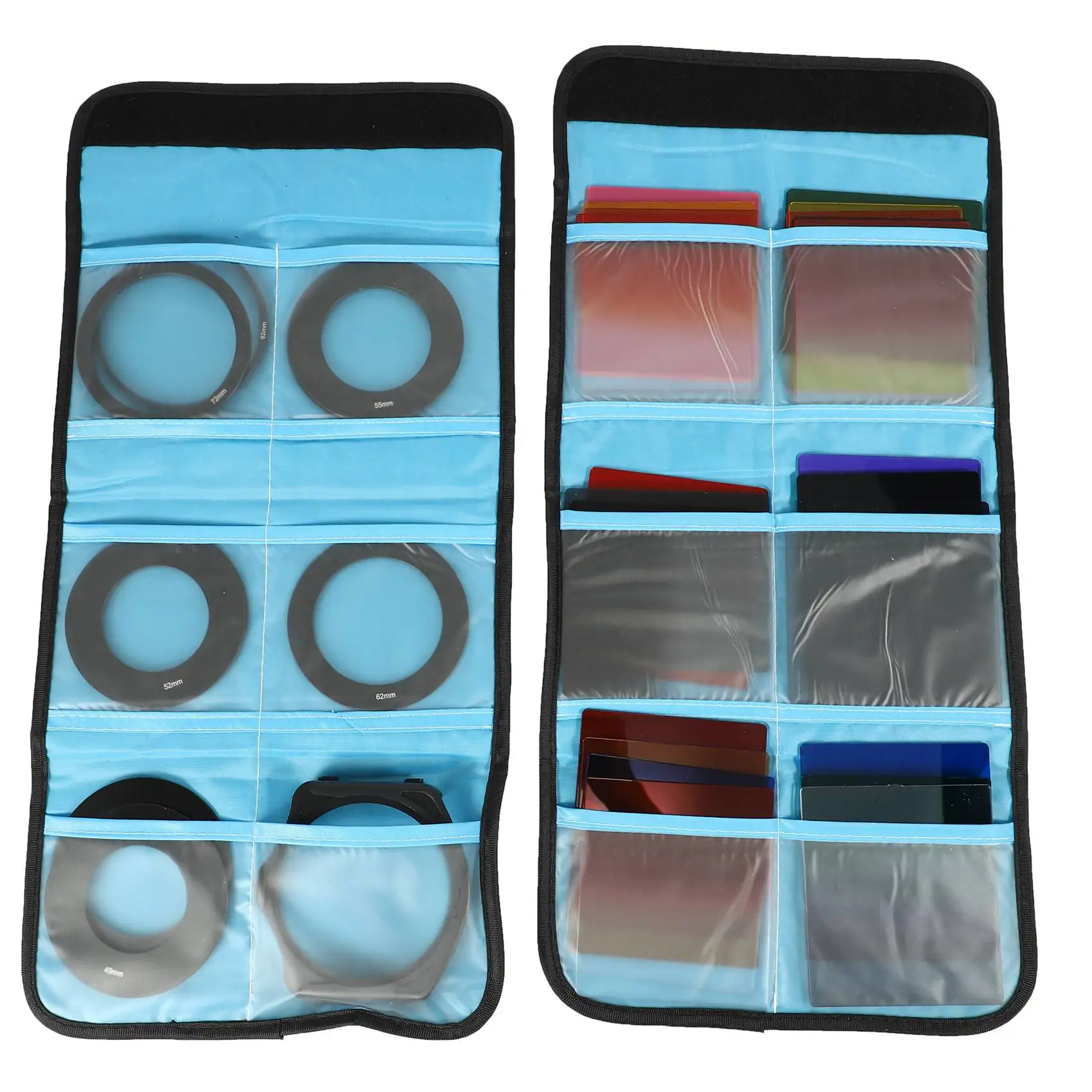 

A02R! 24pcs Square Full + Graduated Filter Set + 9 Size Adapter Ring Filter Holder for cokin p series LF78