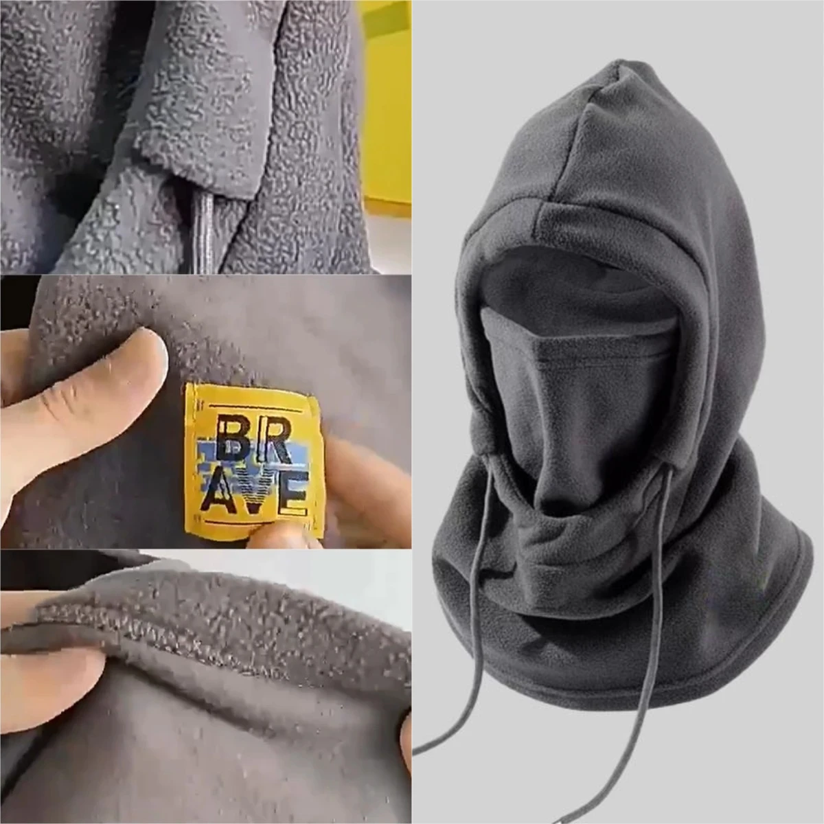 

Зимняя теплая шапка 4-в-1 с маской и утеплителем для шеи. Ветрозащитная Балаклава для мужчин и женщин. Велоспорт. Защита головы от холодной погоды.