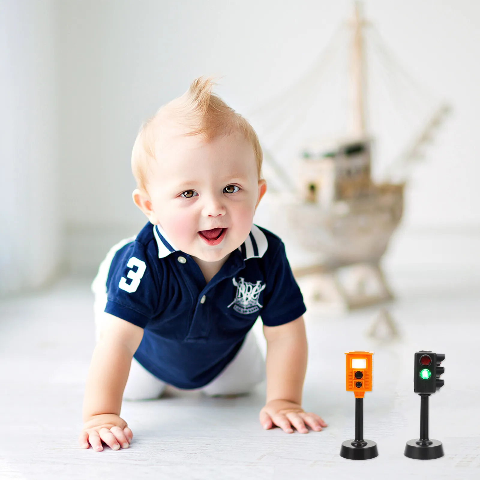 

2Pcs Traffic Camera Signal Lamp Flash Sound Children Playthings Traffic Signal Light Educational Gift Children Toys