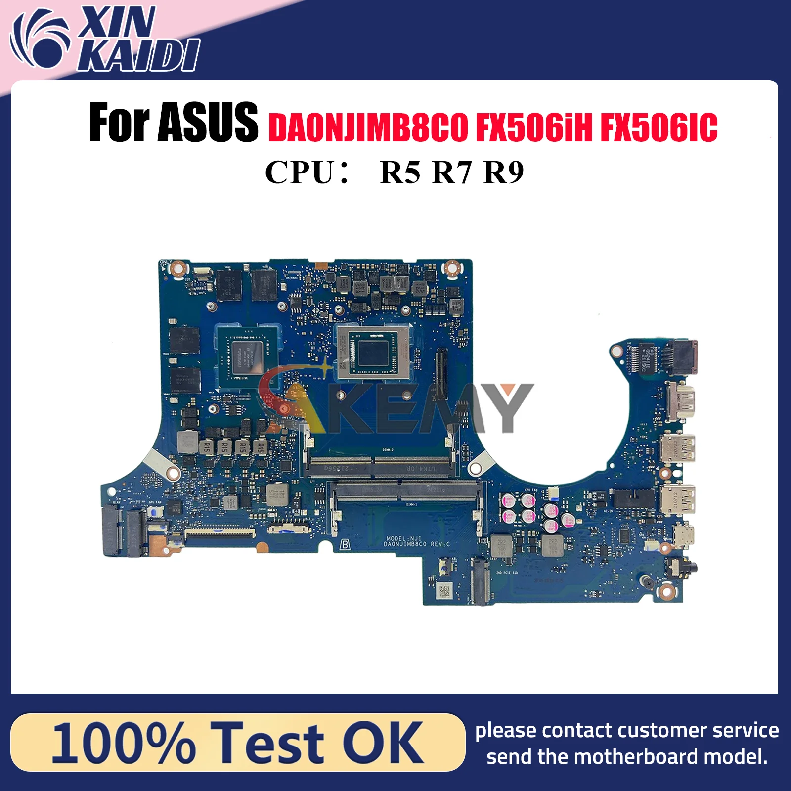 

DA0NJIMB8C0 Laptop Motherboard For ASUS TUF Gaming FA506I FX506iH FX506II FX506IC Notebook Mainboard With R5 R7 R9 CPU tests OK