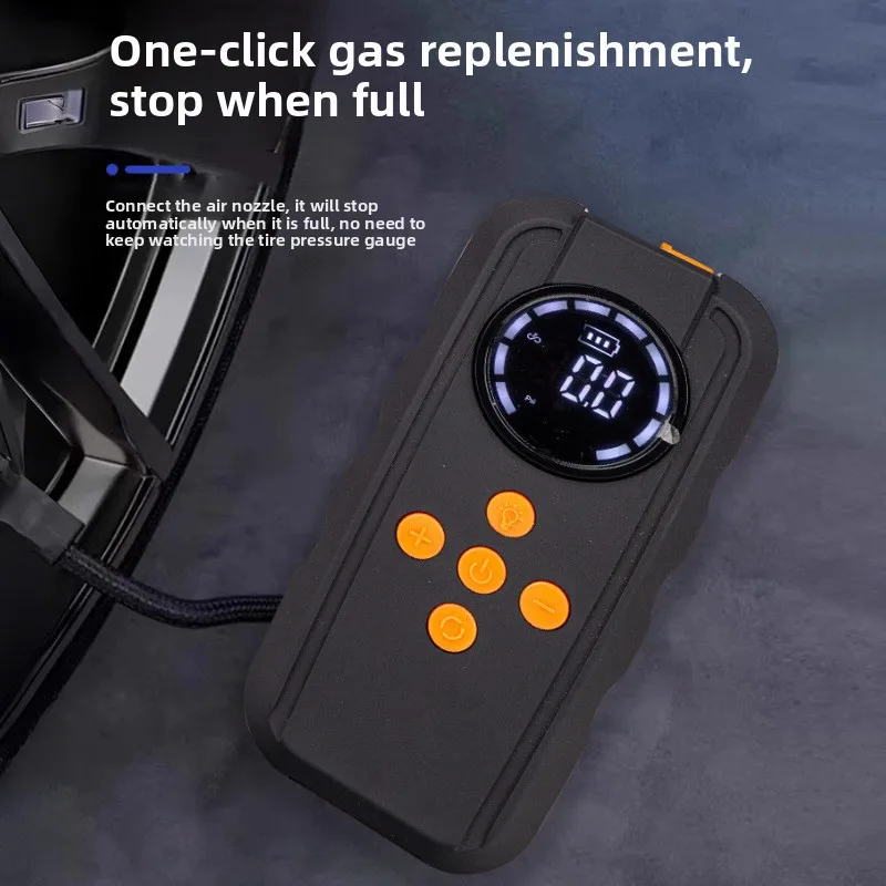 

12V Portable Wireless Car Air Pump with Emergency Start Power Supply & Mobile Phone Charging