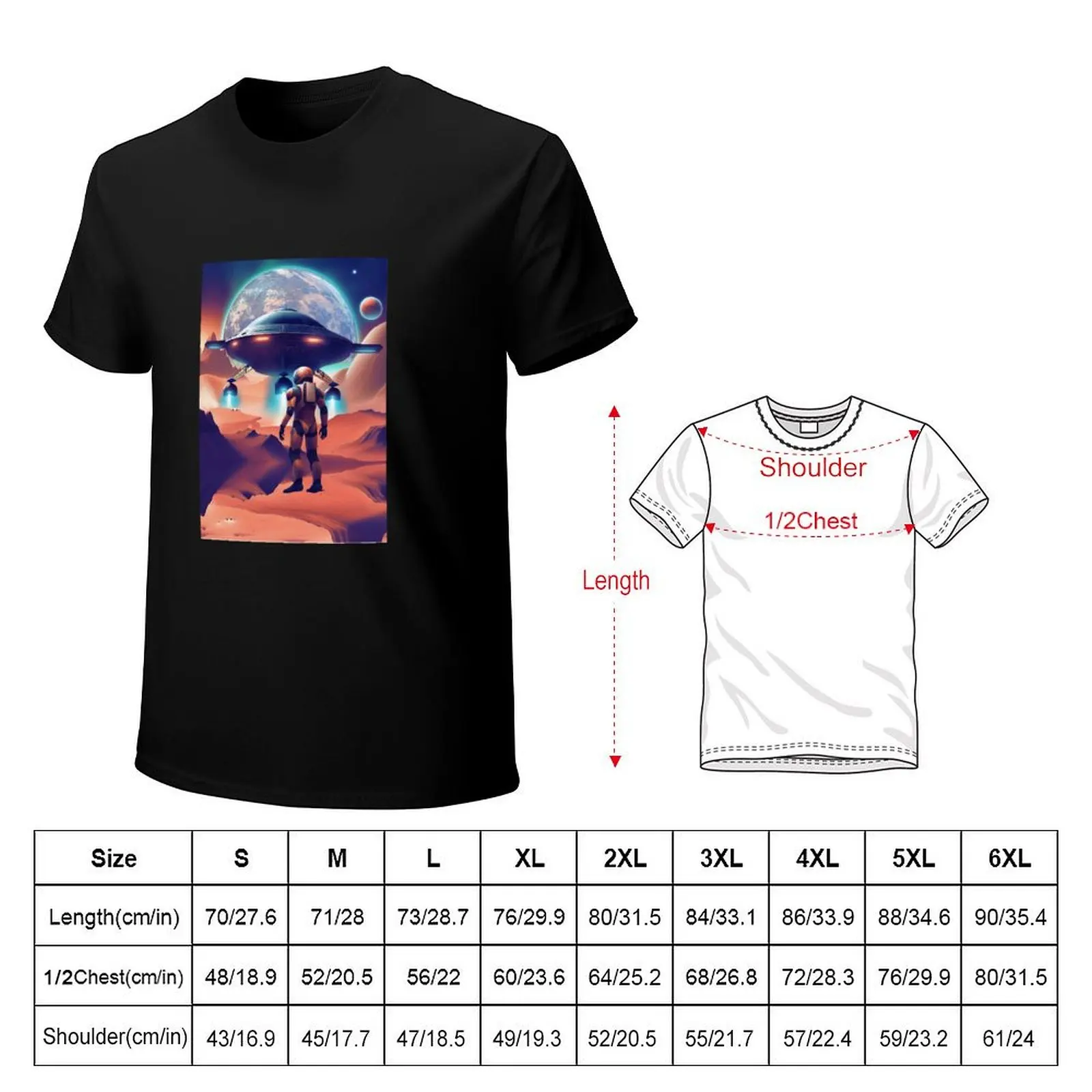 Humanoid waiting for the ship to land T-Shirt t shirt for man 100 percent cotton T-Shirt