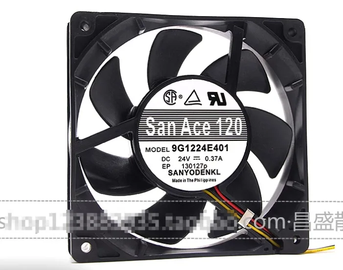 

SANYO DENKI 9G1224E401 DC 24V 0.37A 120x120x32mm 3-Wire Server Cooling Fan