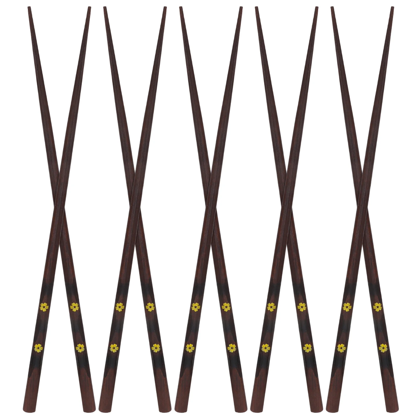 

5 Pairs Sakura Chopsticks Natural Solid Wood Tableware Reusable Dishwasher Safe Non Slip Japanese Wind Theme Box