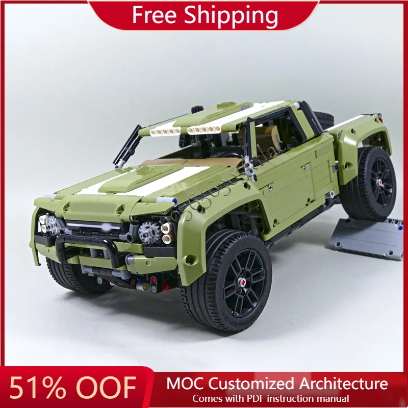 

2573 PCS Hot Selling MOC Customize Creative Green Off Road Vehicle Technology Brick Truck Toys Kids Christmas And Birthday Gift