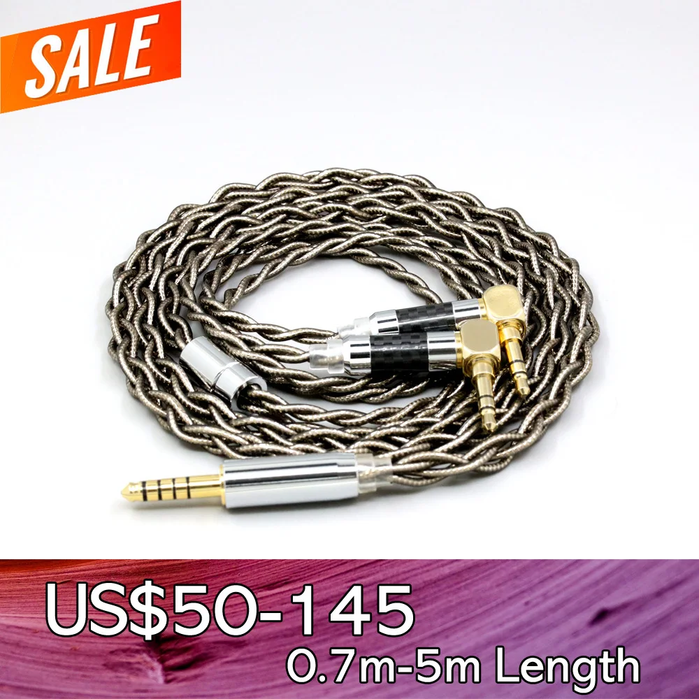 99% Pure Silver Palladium + Graphene Gold Earphone Cable For Verum 1 One Headphone Headset L Shape 3.5mm Pin LN008206