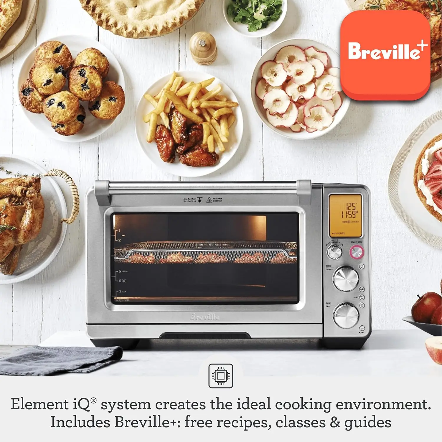 the Smart Oven® Air Fryer Pro, Convection Countertop Oven, Air Fryer Toaster Oven Combo, BOV900BSS, Brushed Stainless Steel