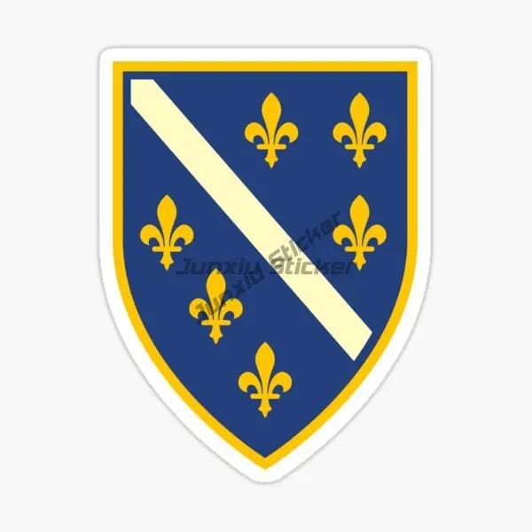 BIH Bosnia and Herzegovina Flag Emblem Creative PVC Accessories Stickers for Decorate Car Wall Bicycle Table Helmet Bumper