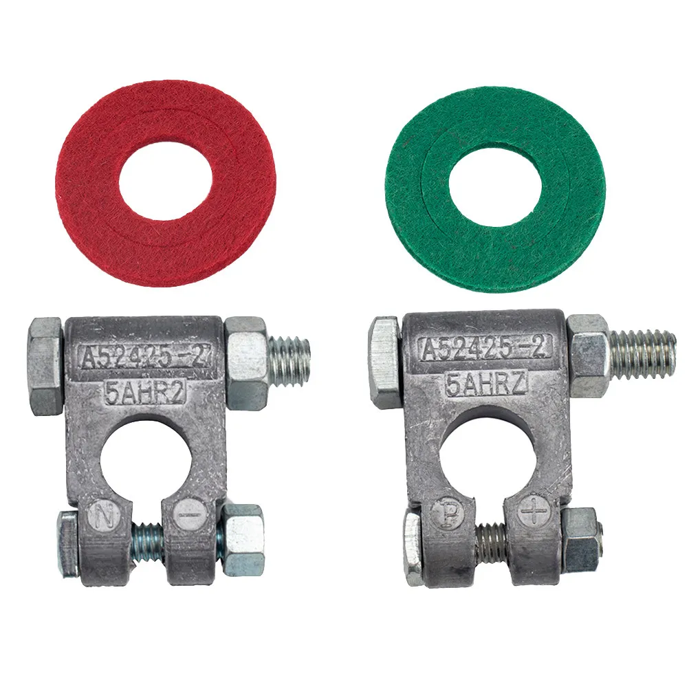 1Pair Lead Alloy Battery Terminals Positive Negative for Car Truck Rv Marine Boat with Clear Polarity Markings Heavy Duty