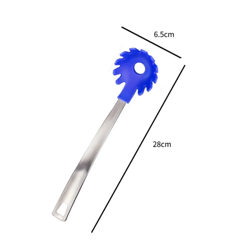 1Pcs Premium Silicone Spaghetti Spoon with Long Ergonomic Handle Heat Resistant Non Stick Cooking Utensil for Pasta Noodles