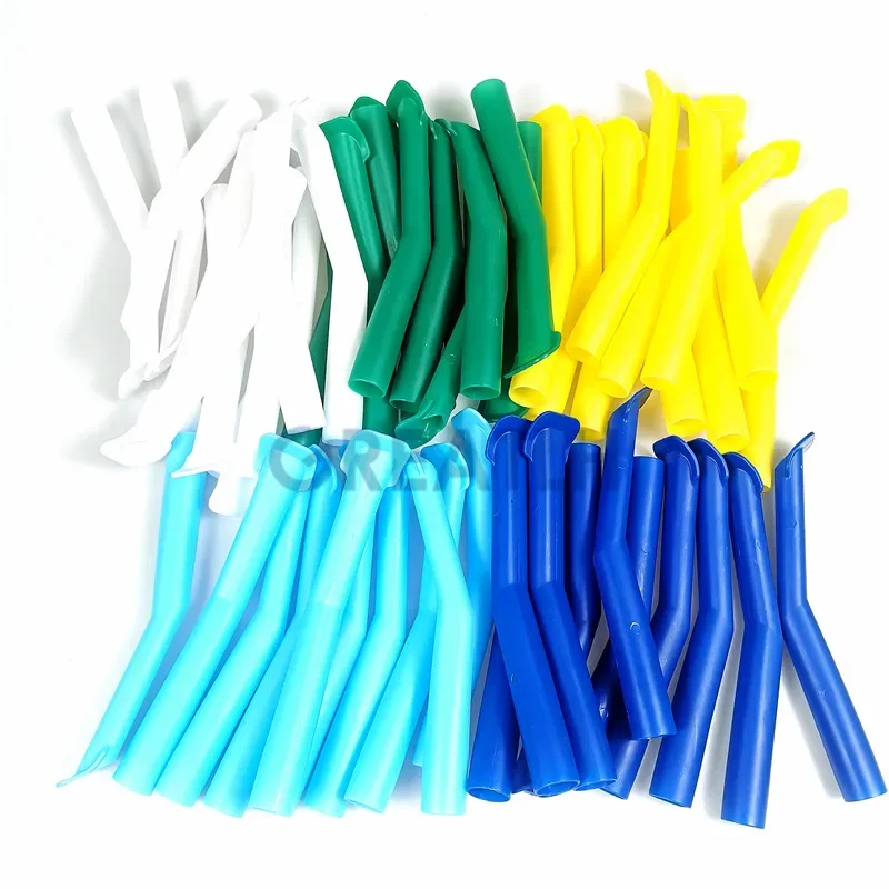 High temperature sterilizable 50pcs Dental High Volume Suction Tips Duckbill Evacuation Tips 16mm