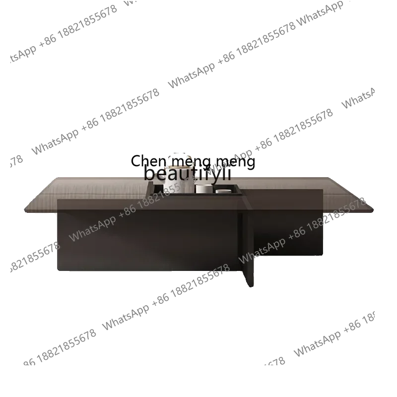 

X Modern minimalist villa coffee table living room household glass large apartment square wabi sabi wind large coffee tableAA