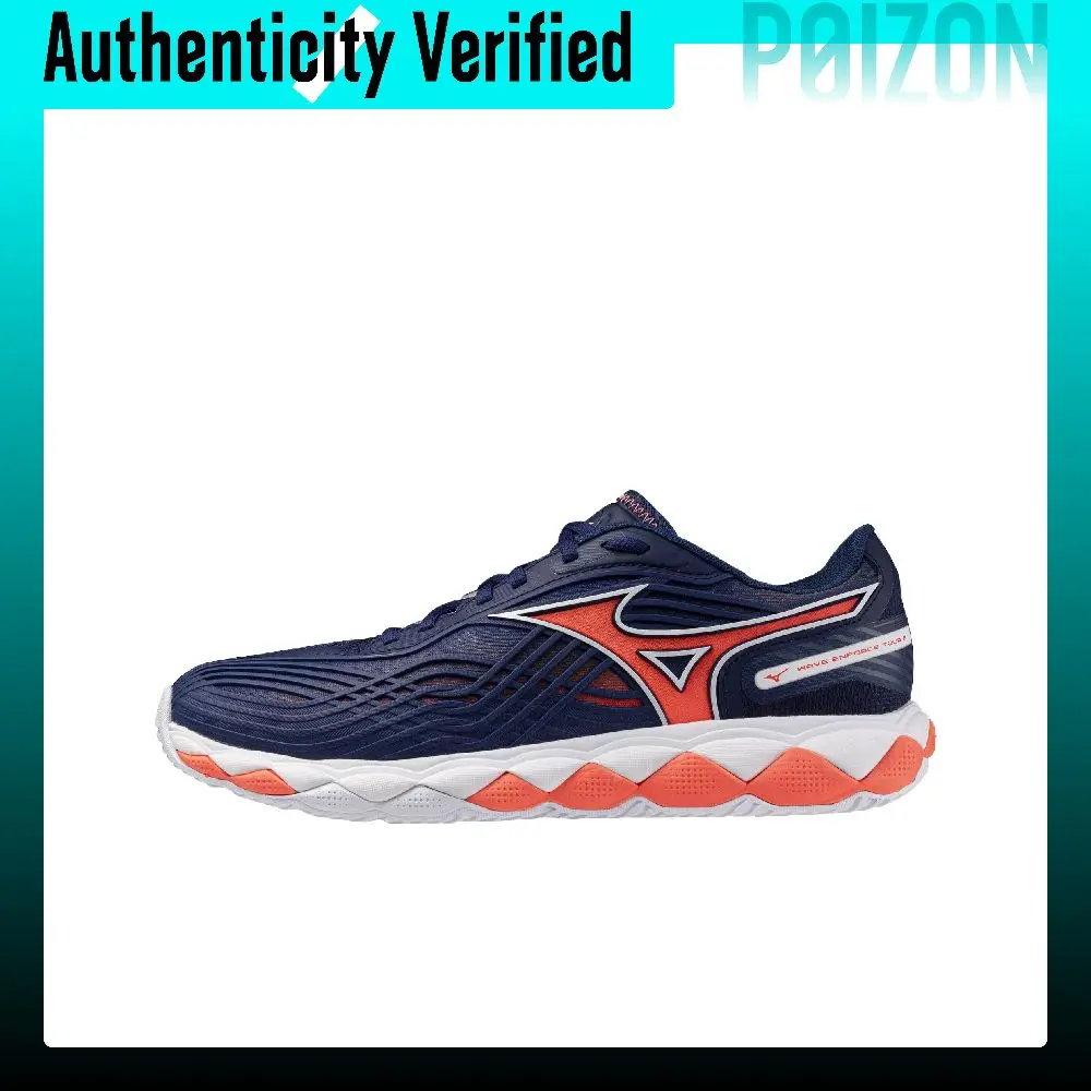 Mizuno WAVE ENFORCE TOUR 2 Tennis Shoes Men's Low-top Blue White Orange Color Block 61GA260014
