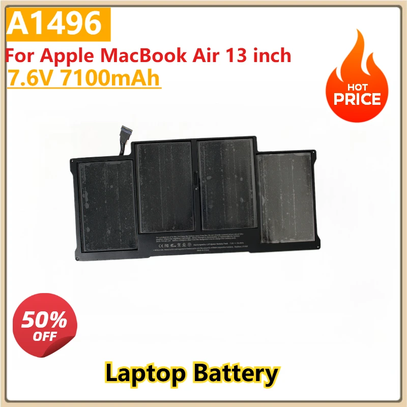 

New Replacement Laptop Battery 7.6V 7100mAh for Apple MacBook Air 13 Inch A1369 A1466 A1496 High Quality