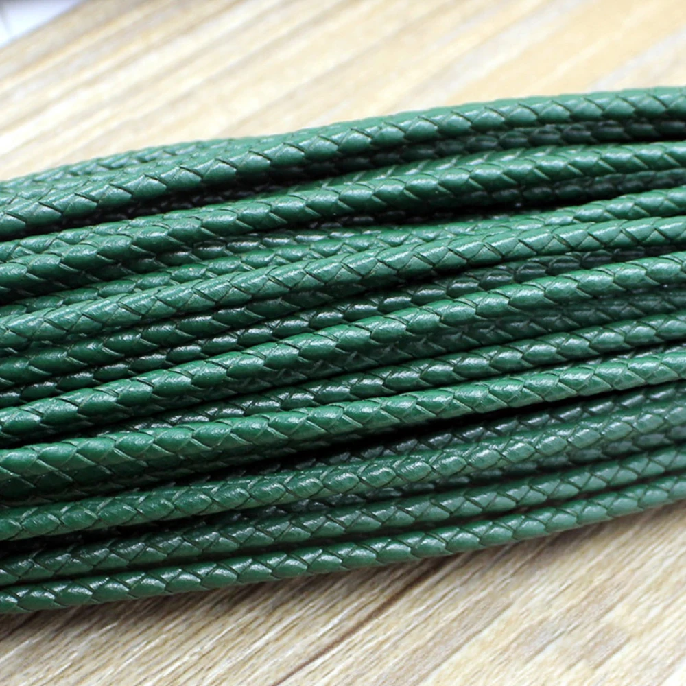 2meters Colorful Braided Genuine Leather Bracelet Findings 3mm Round Leather Cord String Rope DIY Necklace Bracelet Making