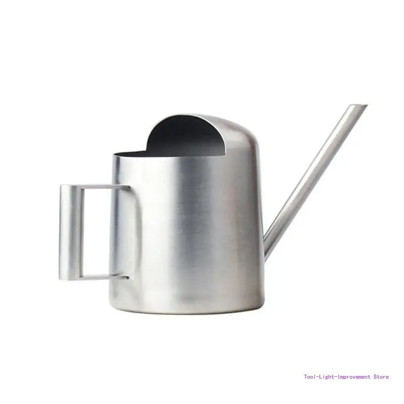 

C63E Stainless Steel Watering Can Indoor Outdoor Long Spout Water Can Gardening Tools