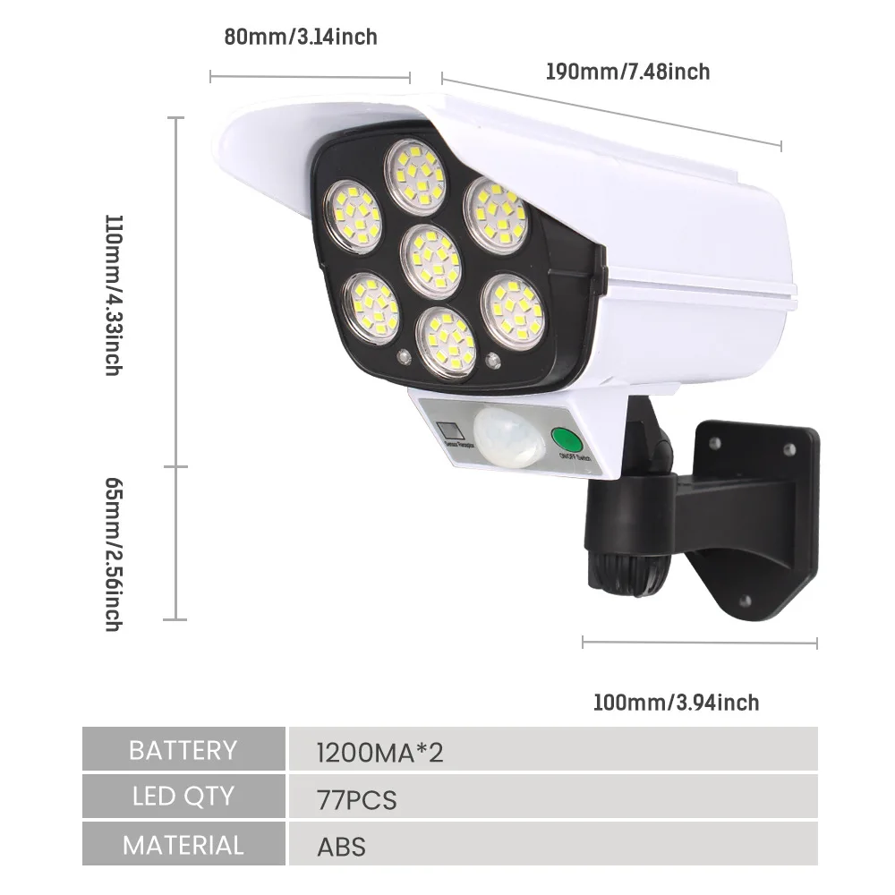 Outdoor Solar Simulation Monitoring Camera Light Parking Lot Warehouse Led Solar Monitor Lighting