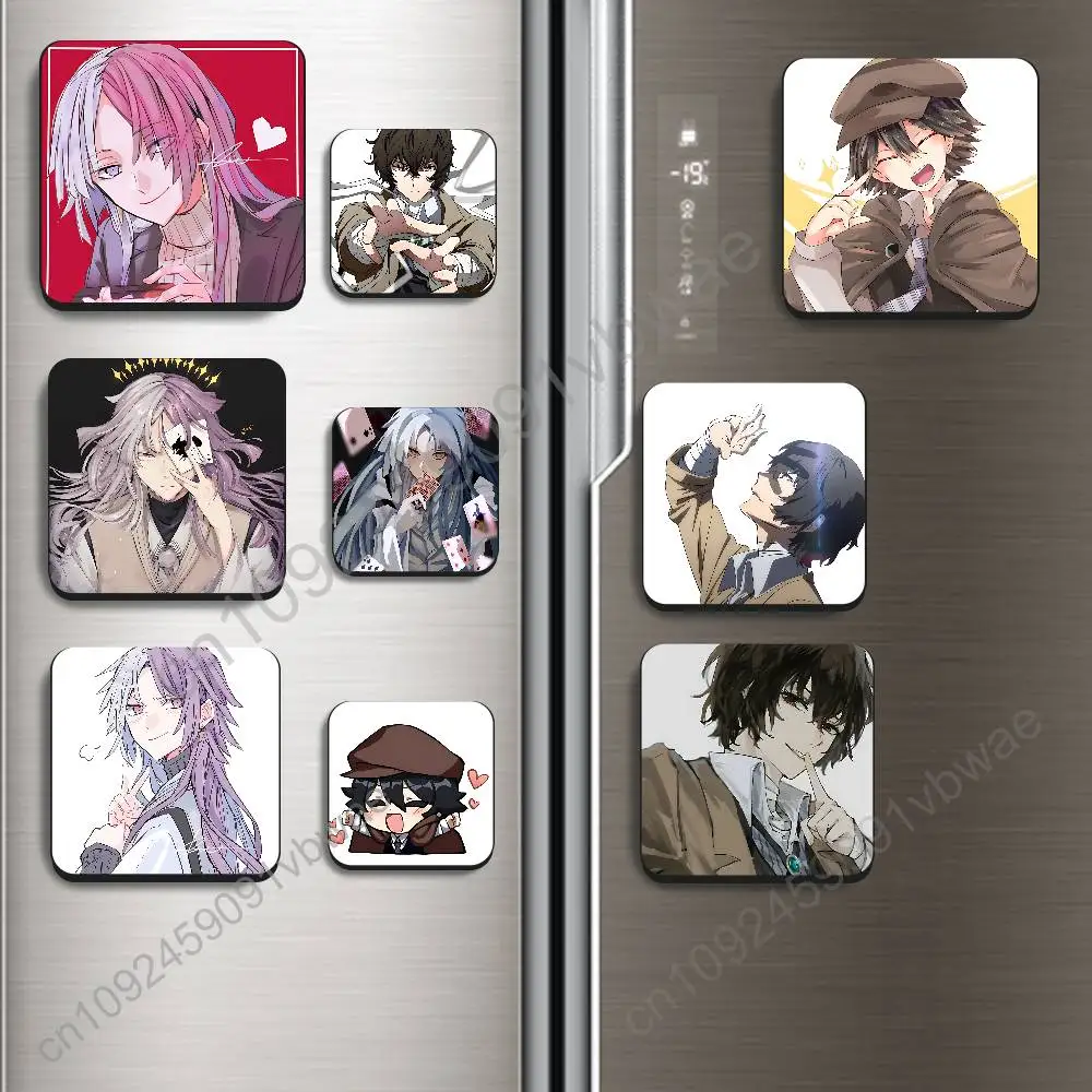 Sigma Osamu Dazai Bungo Stray Dogs Magnetic Sticker Fridge Magnets No Falling Off Fit for Refrigerators All Metal Surfaces Home