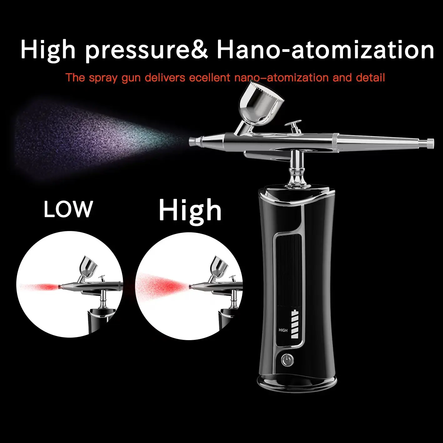 Draagbare 10W MicroNail Airbrush met batterij in professionele plastic gereedschappen Nieuw model Hot Selling voor nagelsverf