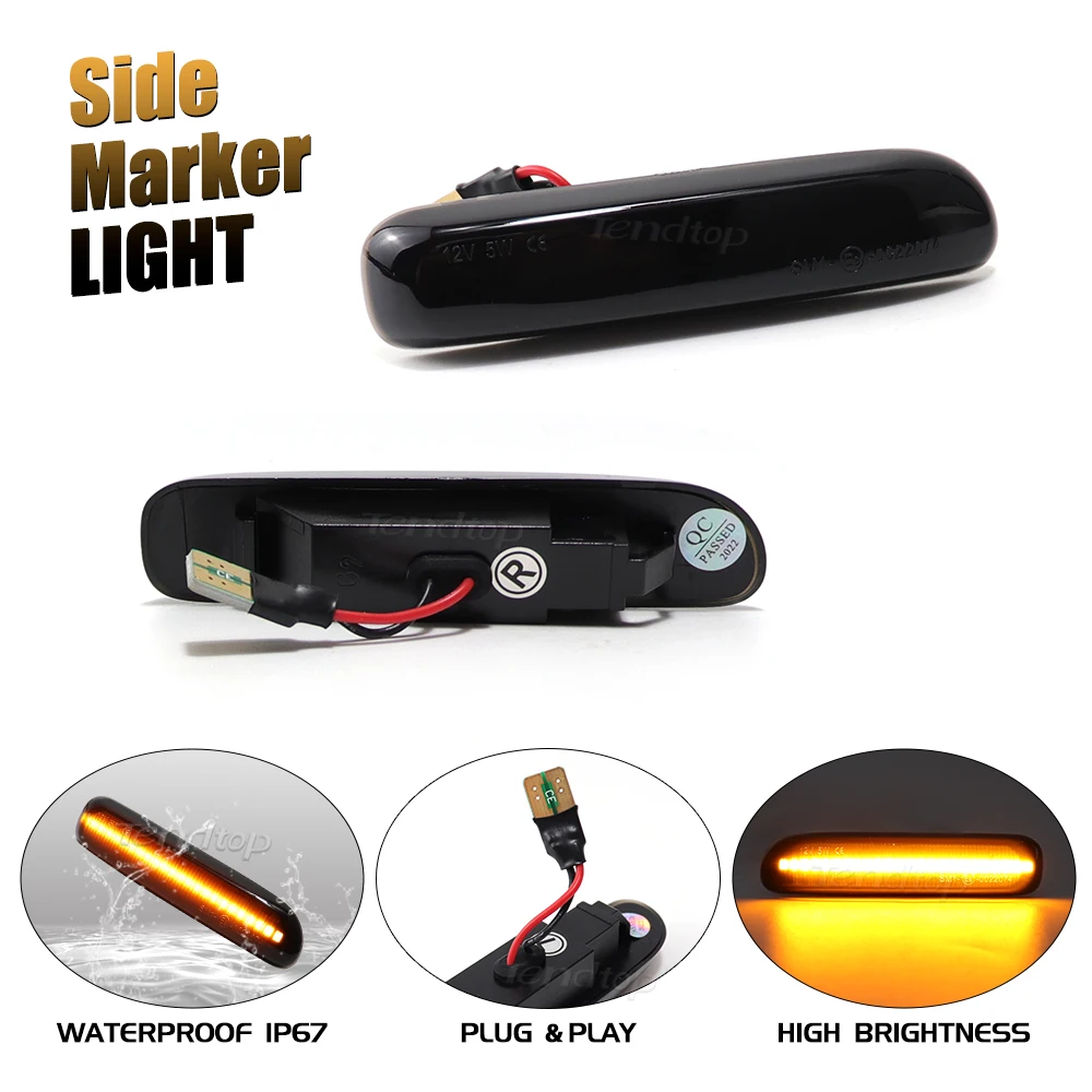 For BMW E46 3 Series Limo Coupe Compact Cabriolet Touring Dynamic Side Marker Turn Signal Lights Indicator Amber Repeater Lamp