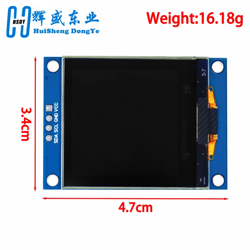 Imagem -02 - Módulo de Tela Escudo Oled para Raspberry pi 128x128 Sh1107 Driver Iic Pinos Branco Apto para Stm32 Arduino Novo 1.5