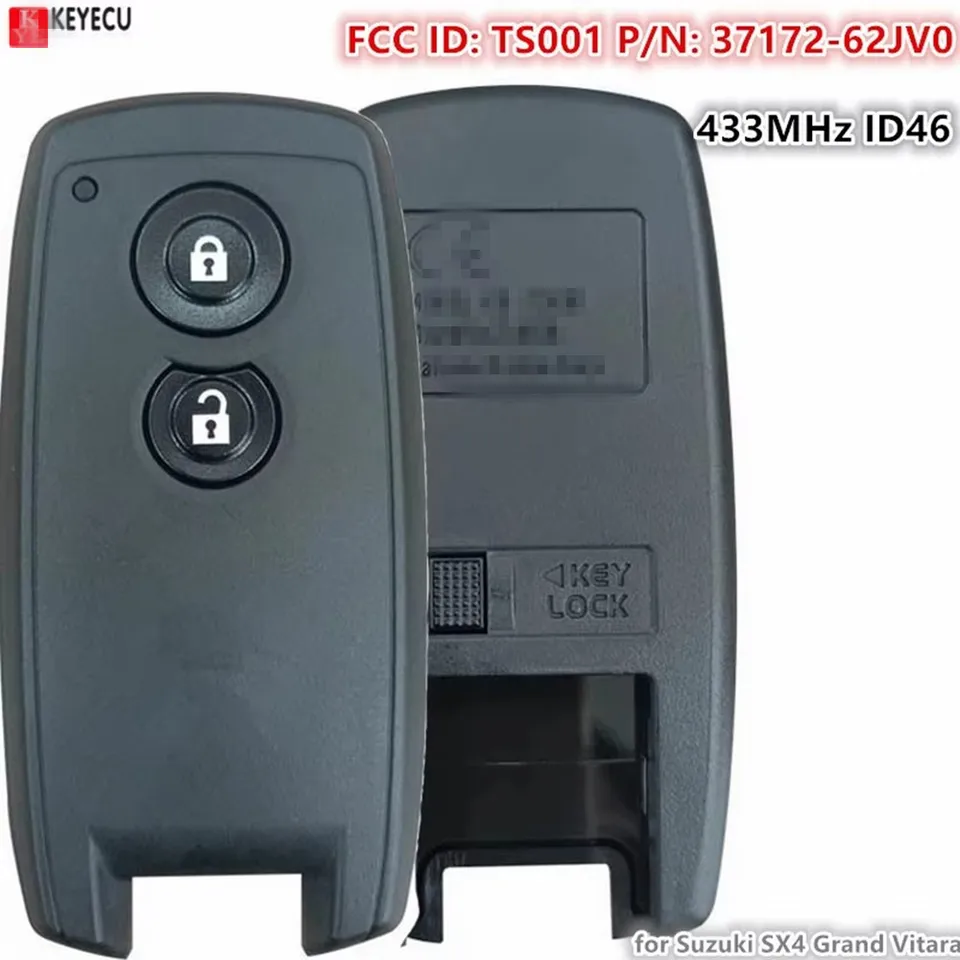 KEYECU Smart Remote Key Fob 2 Button 433MHz ID46 for Suzuki SX4
